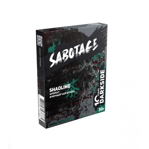 Табак для кальяна Dark Side Sabotage - Shaolime (Чёрный Чай Лайм) 30 гр