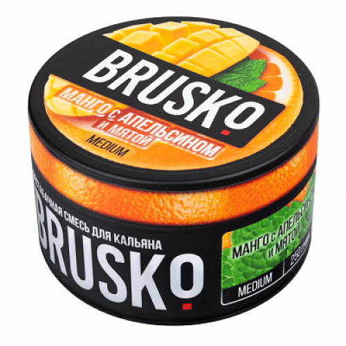 Бестабачная Смесь Brusko Medium - Манго с Апельсином и Мятой 50 г